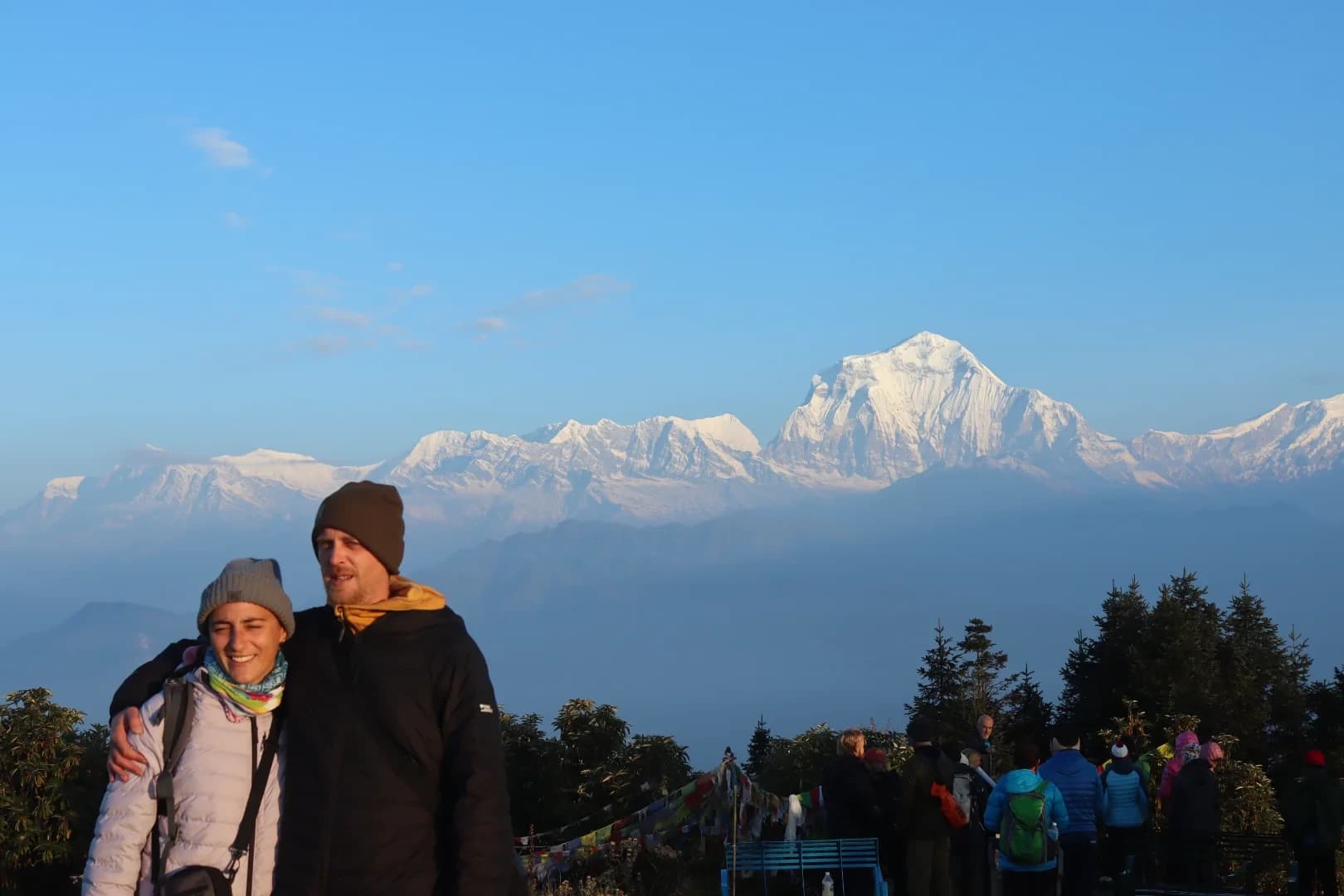 Trekkers at Poonhill view points